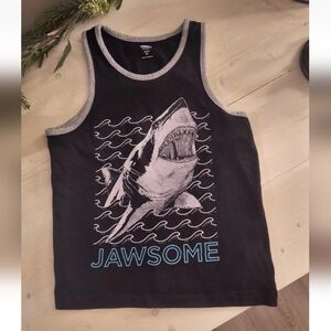 Old Navy Boys Jawsome Shark Graphics Sleeveless Shirt Size 5 Black